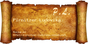 Pirnitzer Ludovika névjegykártya
